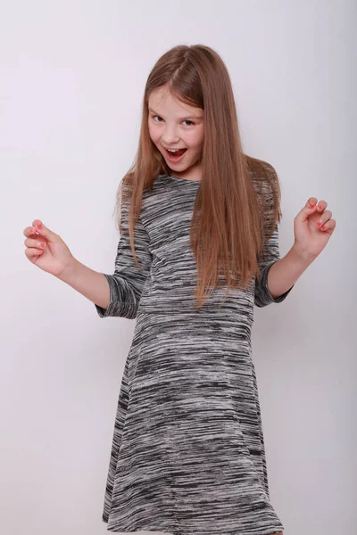 Engraçado Feliz Caucasiano Adolescente Menina — Fotografia de Stock