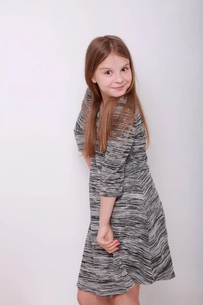 Legrační Šťastná Kavkazská Dívka — Stock fotografie
