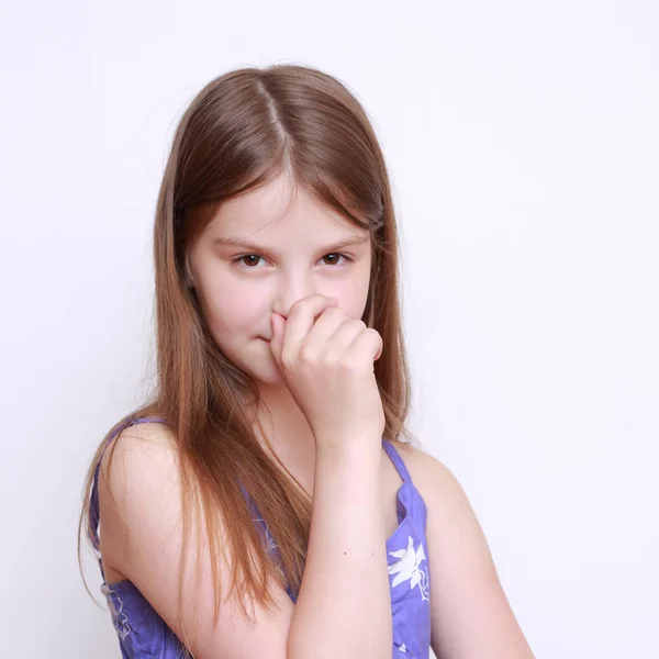 Portrait Emotional Little Girl — Stock Photo, Image