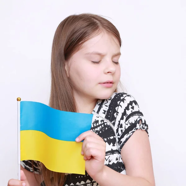 Genç kız ve bayrak — Stok fotoğraf