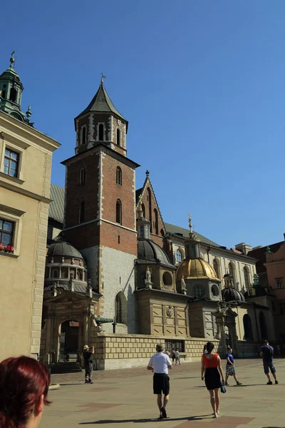 Krakow Pologne 1Er Août 2017 Colline Wawel Avec Cathédrale Château — Photo