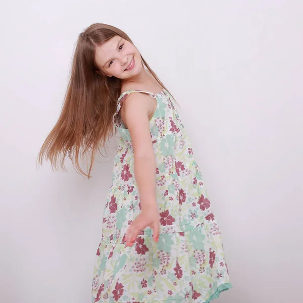 Happy Caucasian Little Girl Posing — Stock Photo, Image