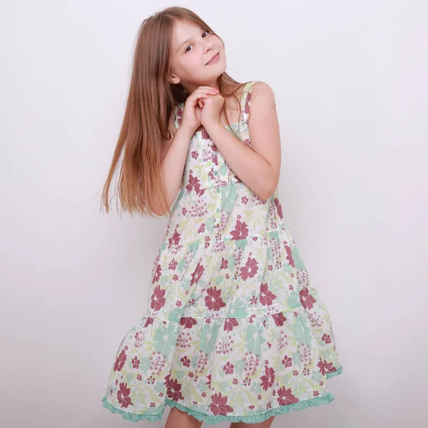 Happy Caucasian Little Girl Posing — Stock Photo, Image