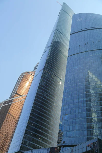 Moscow Russia August 2017 Low Angle View Moscow City Skyscrapers — Stock Photo, Image