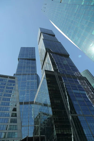 Moscow Russia August 2017 Low Angle View Moscow City Skyscrapers — Stock Photo, Image