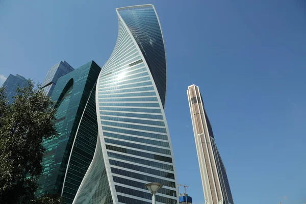 Moscow Russia August 2017 Low Angle View Moscow City Skyscrapers — Stock Photo, Image