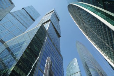 Moskova, Rusya - 13 Ağustos 2017: Moscow City gökdelen.