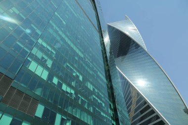 Moskova, Rusya - 13 Ağustos 2017: Moscow City gökdelen.