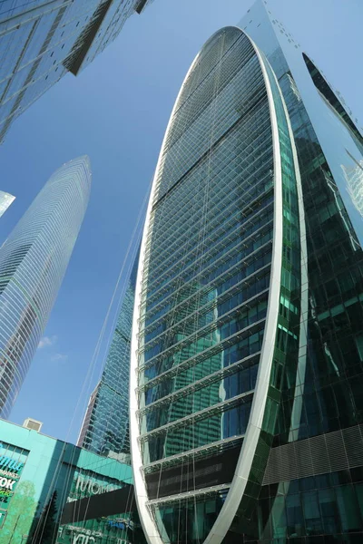 Moscow Russia August 2017 Low Angle View Moscow City Skyscrapers — Stock Photo, Image