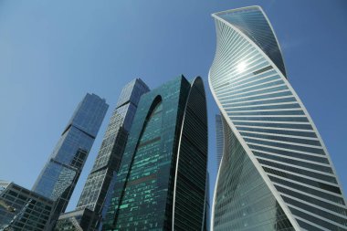Moskova, Rusya - 13 Ağustos 2017: Moscow City gökdelen.
