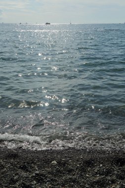 Sahil üzerinden Karadeniz Sochi, Rusya Federasyonu. Seçilen odak.