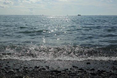 Sahil üzerinden Karadeniz Sochi, Rusya Federasyonu. Seçilen odak.