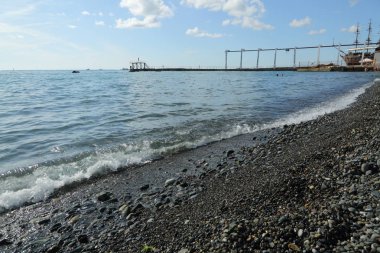 Sahil üzerinden Karadeniz Sochi, Rusya Federasyonu. Seçilen odak.