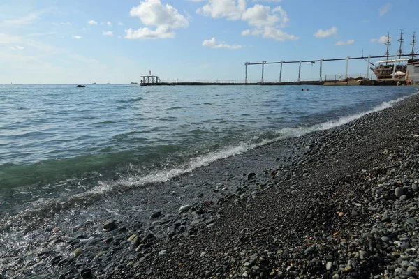 Bord Mer Sur Mer Noire Sotchi Fédération Russie Objet Sélectionné — Photo