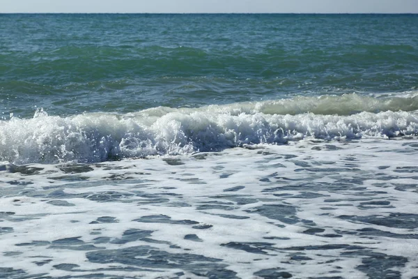 Praia Mar Riviera Sochi Federação Russa Foco Selecionado — Fotografia de Stock