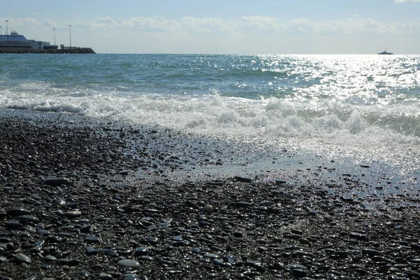 Meer Strand Riviera Sotschi Russische Föderation Ausgewählter Schwerpunkt — Stockfoto