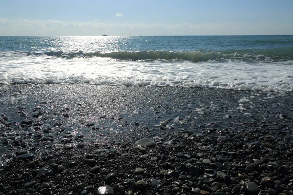 Meer Strand Riviera Sotschi Russische Föderation Ausgewählter Schwerpunkt — Stockfoto