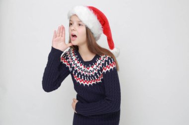 Stüdyo imge-in beyaz küçük Bayan Noel Baba