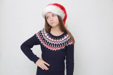 Stüdyo imge-in beyaz küçük Bayan Noel Baba