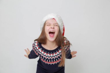 Stüdyo imge-in beyaz küçük Bayan Noel Baba