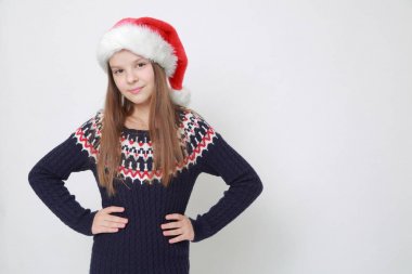 Stüdyo imge-in beyaz küçük Bayan Noel Baba