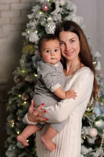 Mother Baby Christmas Holiday — Stock Photo, Image