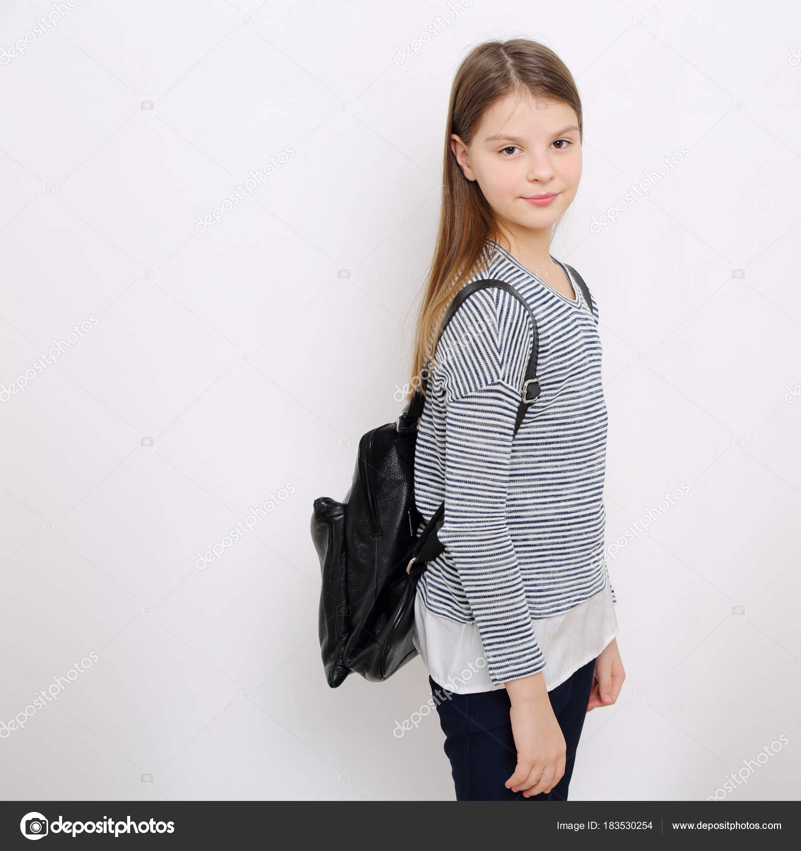 School Teen Little Girl Stock Photo School Teen Little Girl Stock Photo