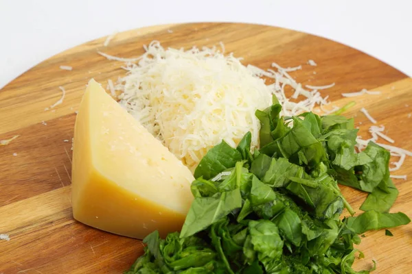 Parmesan Cheese Wooden Board — Stock Photo, Image
