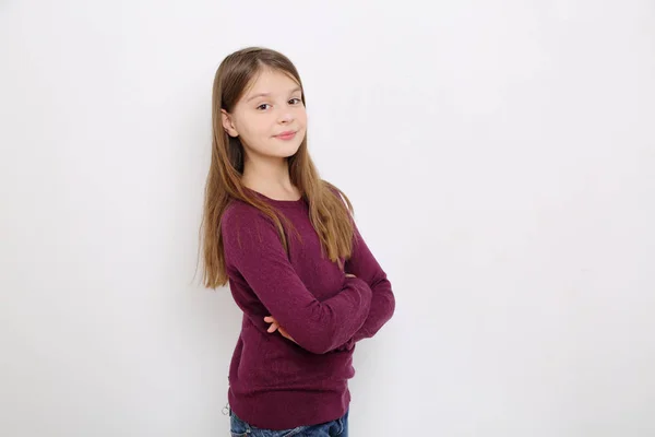 Studio Image Lovely Emotional Caucasian Teen Girl — Stock Photo, Image