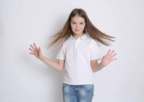 Beautirul Estudio Retrato Europeo Caucásico Adolescente Gir —  Fotos de Stock