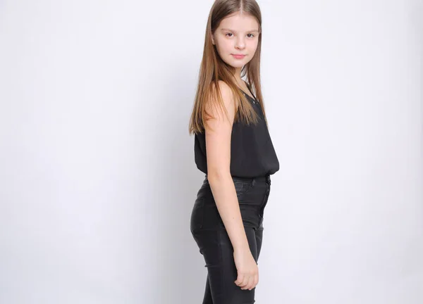 European Caucasian Teen Girl Posing Camera — Stock Photo, Image