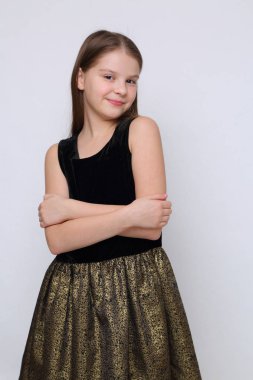 Güzel stüdyo Avrupa beyaz genç kız portresi