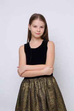 Güzel stüdyo Avrupa beyaz genç kız portresi