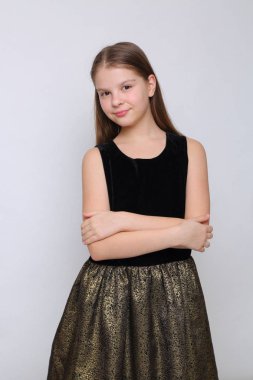 Güzel stüdyo Avrupa beyaz genç kız portresi