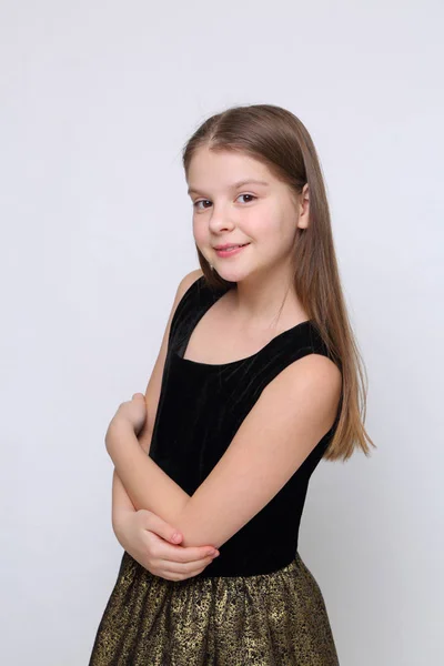 Красивый Студийный Портрет Европейской Кавказской Девочки Подростка — стоковое фото