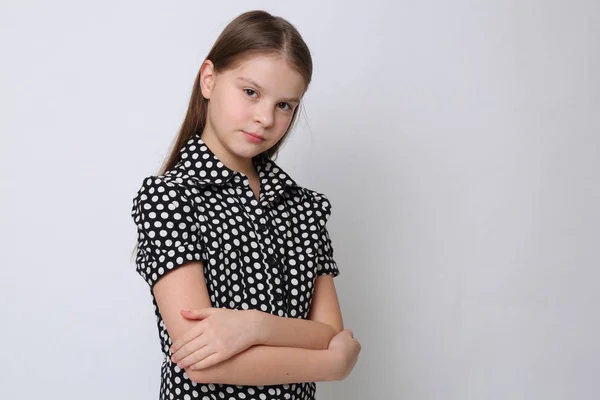 Belo Retrato Estúdio Menina Adolescente Caucasiana Europeia — Fotografia de Stock