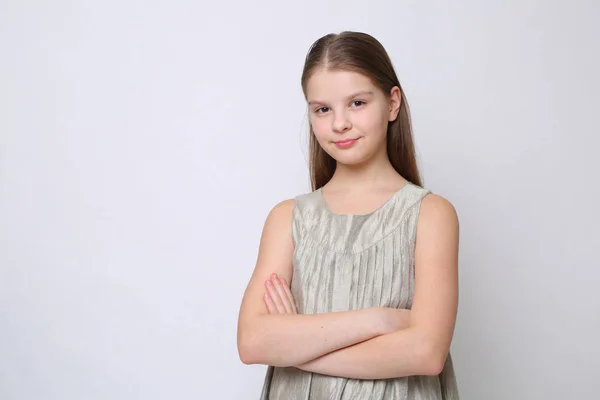 Belo Retrato Estúdio Menina Adolescente Caucasiana Europeia — Fotografia de Stock