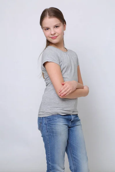 Beautirul Studio Portrait Von Europäisch Kaukasischen Teen Girl — Stockfoto