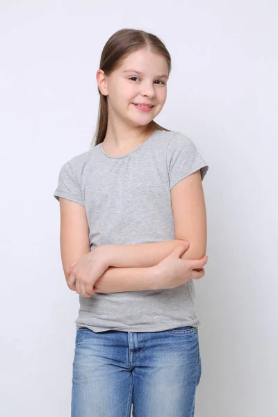 Beautirul Studio Portrait Von Europäisch Kaukasischen Teen Girl — Stockfoto