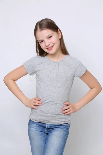 Beau Studio Portrait Européen Caucasien Adolescent Fille — Photo