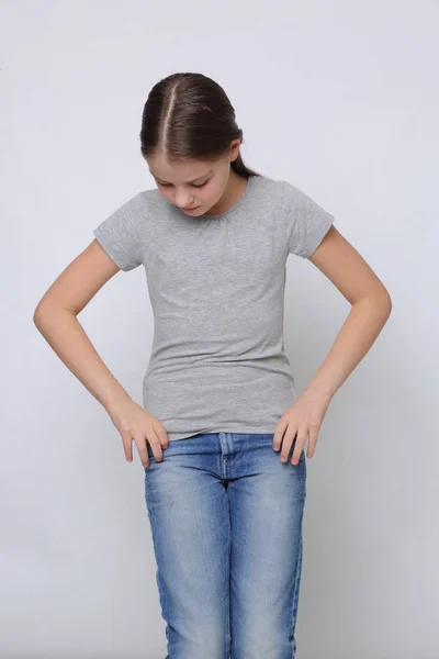 Hermoso Estudio Retrato Europeo Caucásico Adolescente Chica —  Fotos de Stock