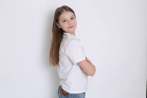 Belo Retrato Estúdio Europeu Caucasiano Adolescente Gir — Fotografia de Stock