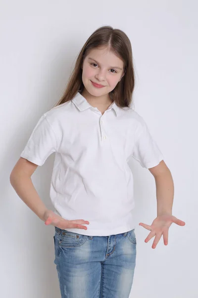 Hermoso Estudio Retrato Europeo Caucásico Adolescente Gir —  Fotos de Stock