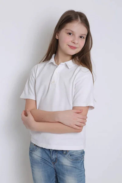 Belo Retrato Estúdio Europeu Caucasiano Adolescente Gir — Fotografia de Stock