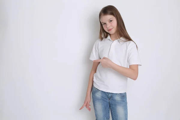 Hermoso Estudio Retrato Europeo Caucásico Adolescente Gir —  Fotos de Stock