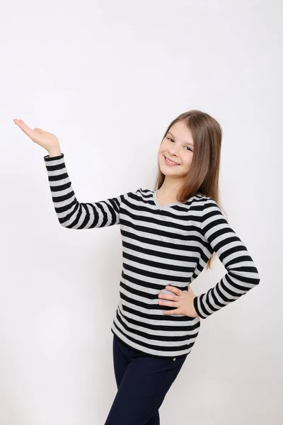 Studio Image Belle Émotionnel Caucasien Adolescent Fille — Photo