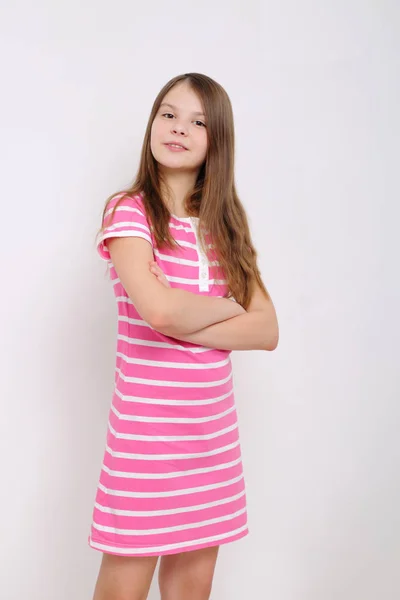 Studio Image Lovely Emotional Caucasian Teen Girl — Stock Photo, Image