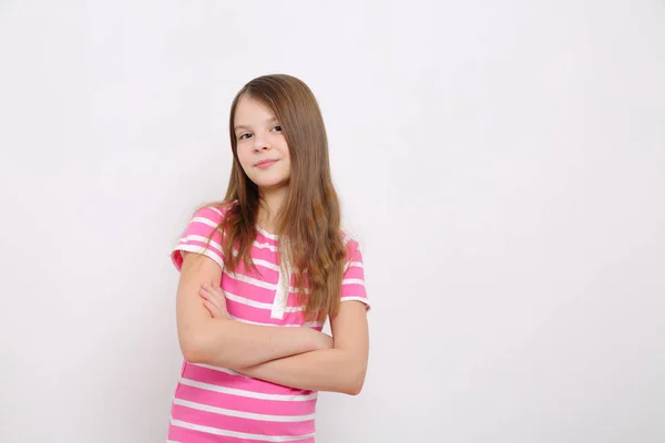 Studio Image Lovely Emotional Caucasian Teen Girl — Stock Photo, Image