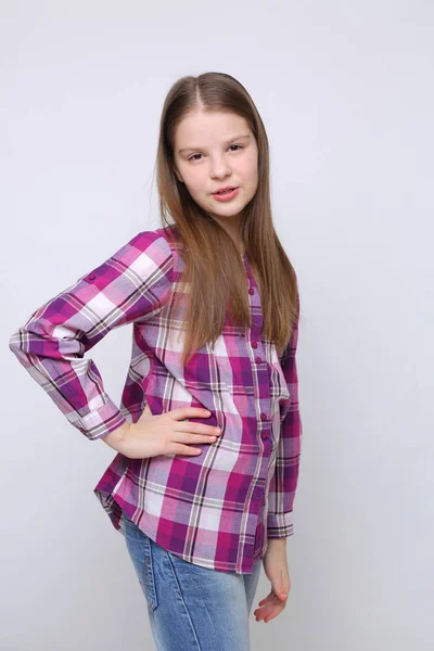Estudio Retrato Europeo Caucásico Adolescente Chica — Foto de Stock