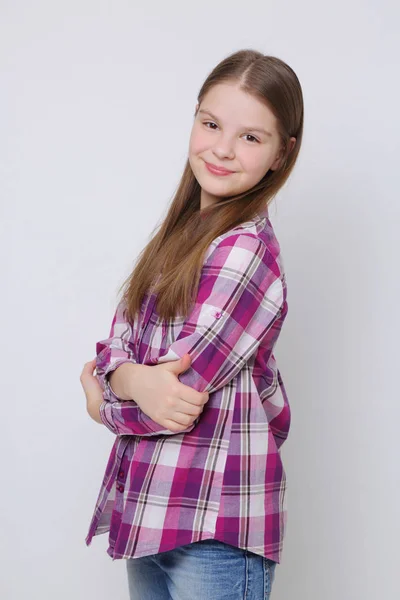 Estudio Retrato Europeo Caucásico Adolescente Chica — Foto de Stock